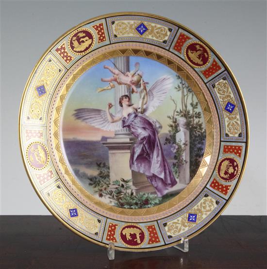 A Vienna style porcelain cabinet plate, late 19th century, 24cm